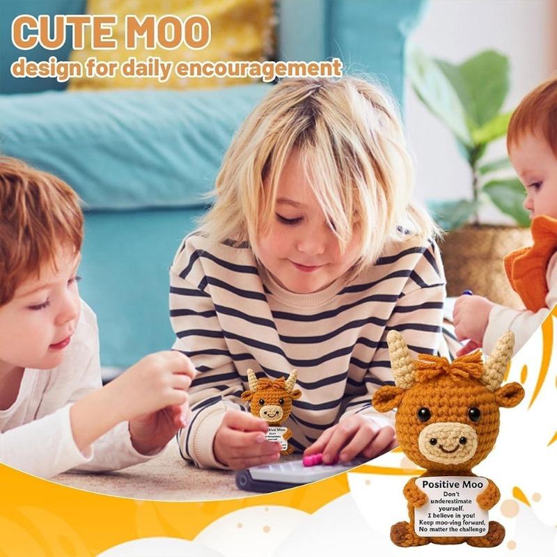 Highland Cow Knitted Doll Cute Alpaca-Like Plush Toy Soft Stuffed Animal Gift