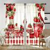 Strawberry and Dessert Pattern Printed Curtains, Pole Bag Bedroom Living Room, Home Decoration, Room Decoration
