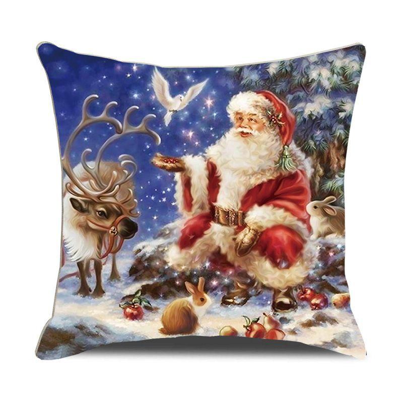 European Christmas Pillow Cushion Creative Home Linen Short Plush Bedside Sofa Pillow Case