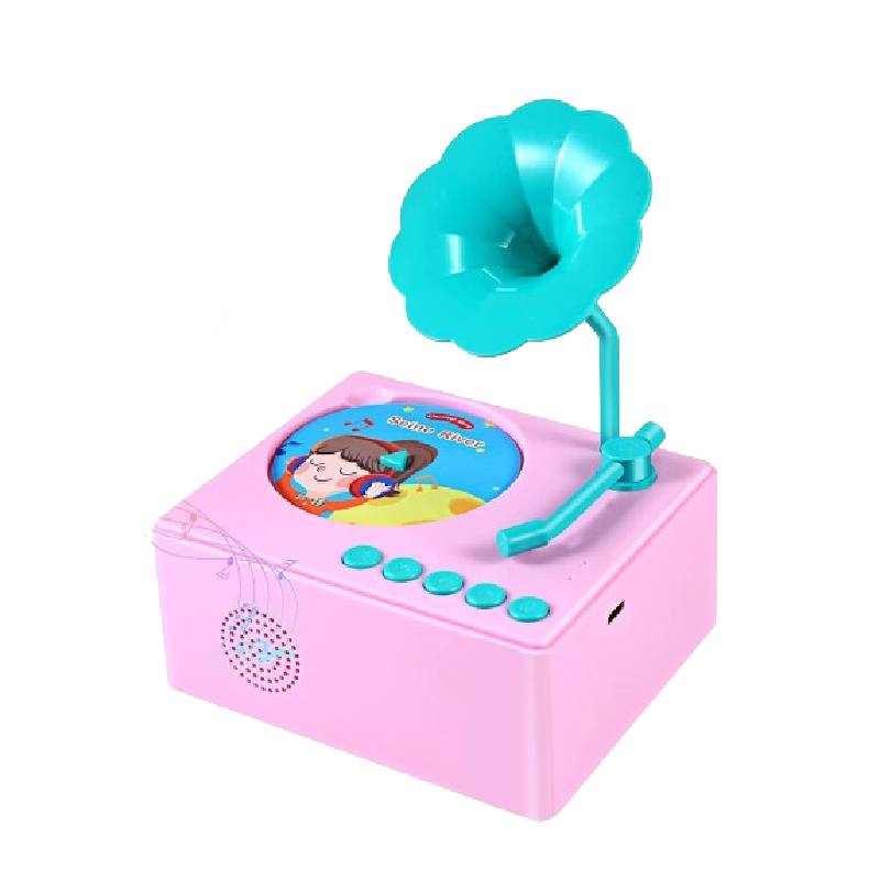 

Educational Gramophone Kids Music Player Interactive Learning Toy With 96 Cards Pink Green