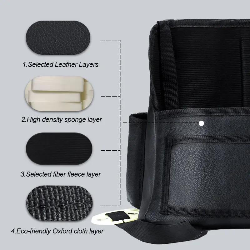 Car Leather Pocket Storage Organizer Car Seat Middle Hanger Storage Bag Tote Bag Paper Towel Bottle Pocket