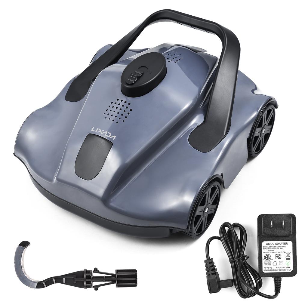 28W Robotic Pool Cleaner for Flat Ground IPX8 Waterproof Automatic Robotic Pool Cleaner Cordless Robotic Pool Vacuum