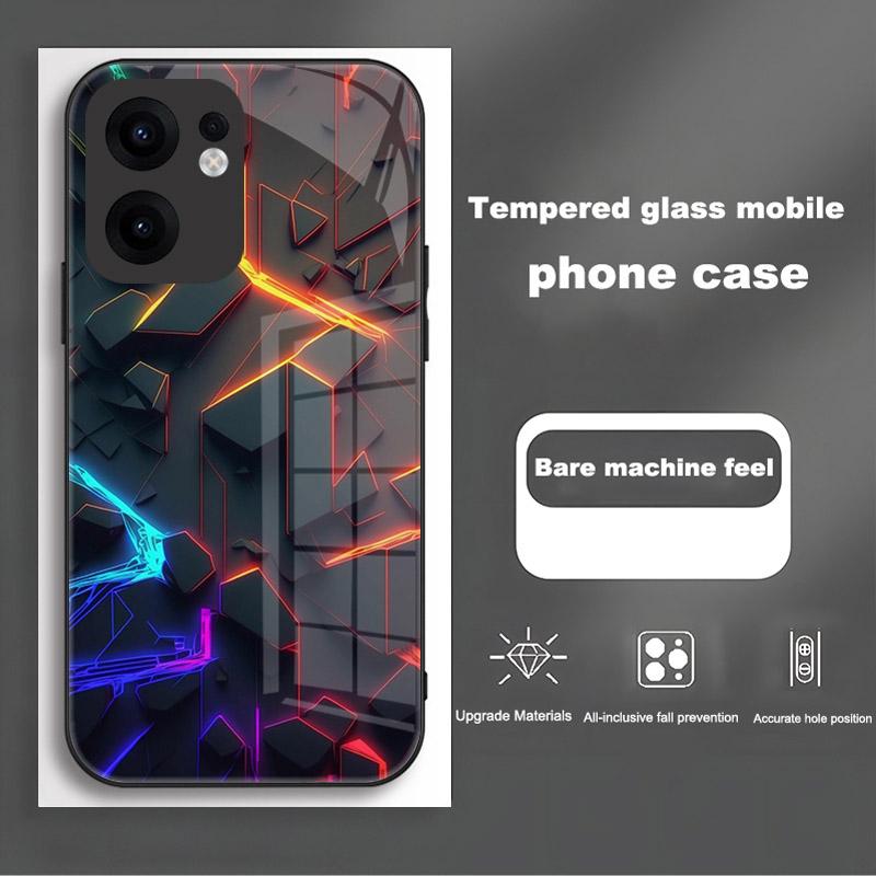 For Oppo Reno 13 12 Pro Case Cover Tempered Glass Phone Case Hard Fundas Coque For Oppo Reno13 Reno12 F Pro Protective Shell