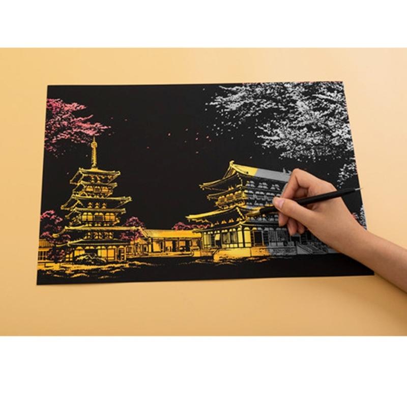 Kratzmalerei Regenbogen für Erwachsene Kratzpapier Kratzmalerei Heimdekorationen DIY Kratzlandschaft Kunstgemälde