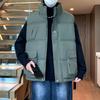 Loose Stand-up Collar Cotton Vest Men's Autumn and Winter Youth Versatile Stand-up Collar Cold-proof Warm Vest Jacket