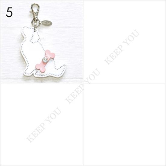 [Happy] Golden Retriever Charm HC-30-2.Dark BrownGenuine Cowhide Leather Rhinestone Jeweled Keychain Made In Japan Happy Keyring Bag Charm Labrador