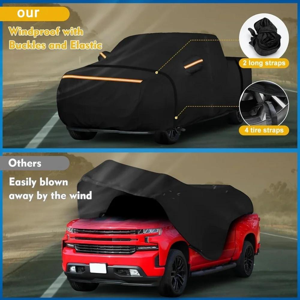 Prispôsobené Vodotesné Vonkajšie Autoplachty Pre Chevrolet Silverado 1500 Crew Cab s Korbou 6.6ft Vodotesná Plachta na Pick-up do Každého Počasia
