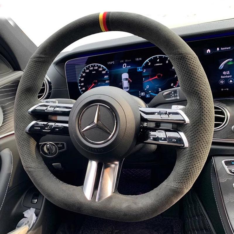 

Для Mercedes Benz C-Class W206 E-Class W213 S-Class W223 Ручная прошивка Нескользящий замшевый чехол на руль автомобиля suede
