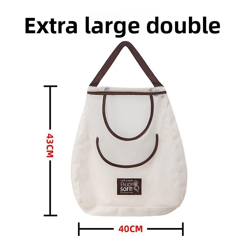 Thick Durable Kitchen Hanging Storage Bag for Fruits, Vegetables, Ginger, Garlic, Handheld Storage Bag for Home Convenient Organ