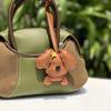 PU Leather Wavy-Eared Teddy Dog Bag Charm Adorable Puppy Purse Pendant Fashion Accessory for Backpack Handbag Decor