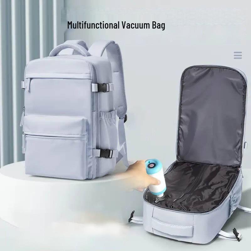 Versatile Unisex Large Capacity Laptop Backpack with Multi-Layer Storage & Compressible Vacuum Bag