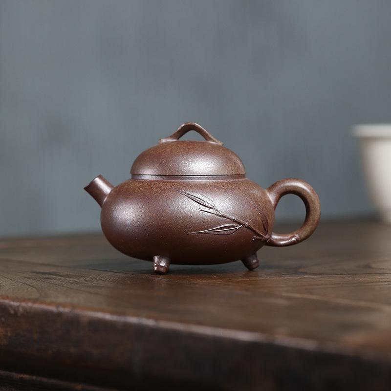 

90ml Antique Yixing Purple Clay Teapots Handmade Pot Raw Ore Wood-fired Porcelain Section Mud Kettle Chinese Zisha Tea Set Craft