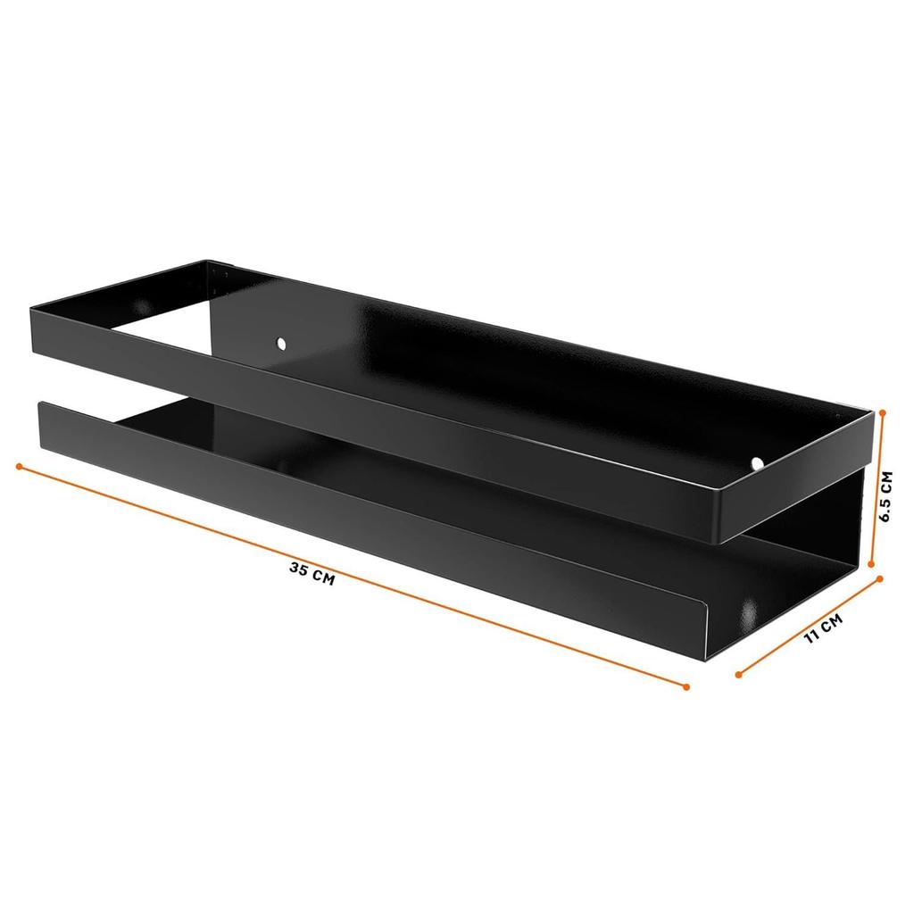 Umi Metal Multi-Purpose Wall Mount Floating Shelf (Small, Black) - 1 Shelf, Modern Style, Rectangular, Wall Mounted Storage Shelves for Kitchen