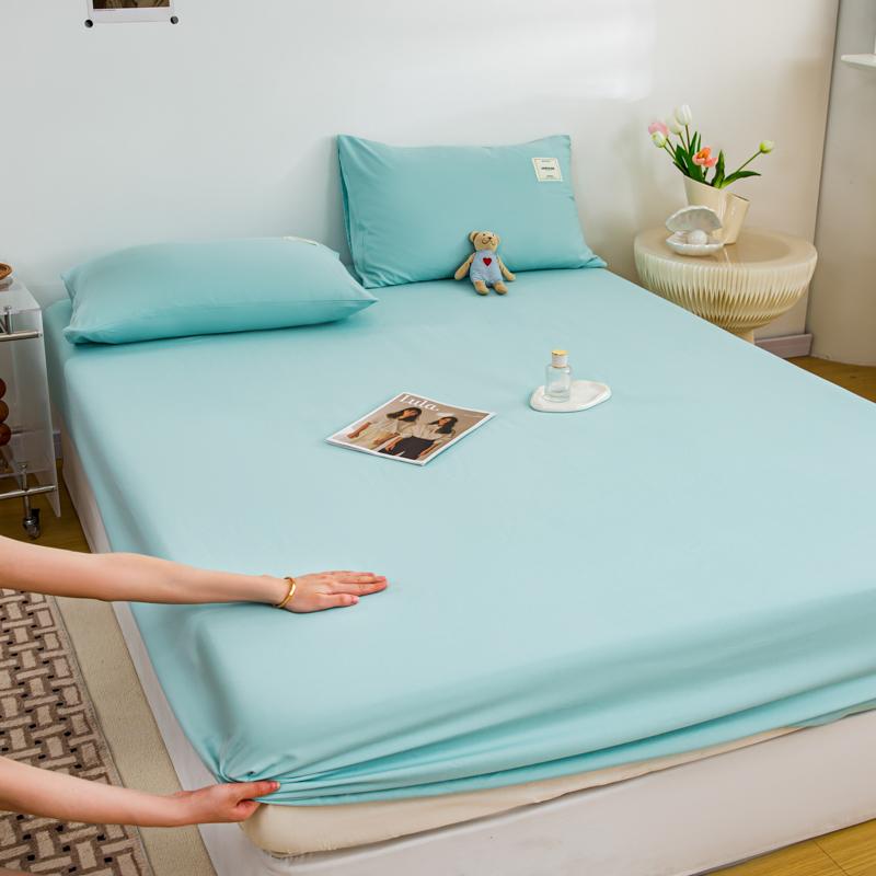 Neues Spannbettlaken aus gebürstetem Polyester-Baumwoll-Twill in Volltonfarbe, 1 Stück, 120/150/180/200 cm, maschinenwaschbar, leicht und atmungsaktiv