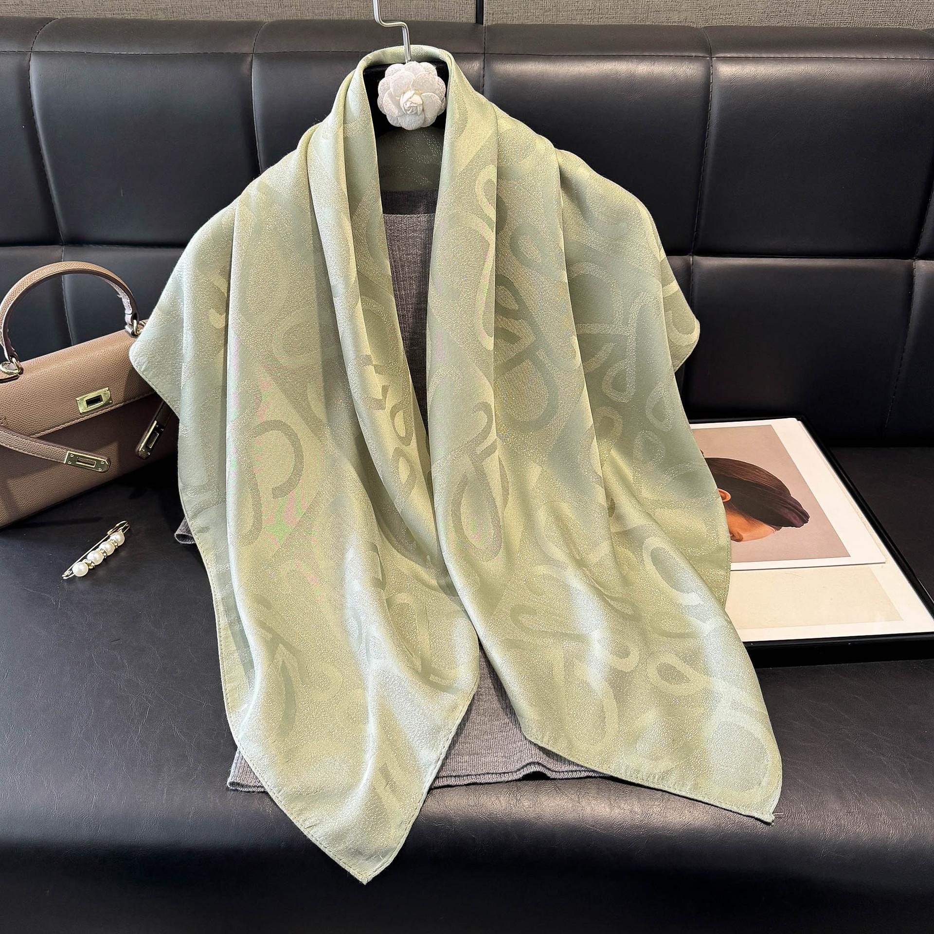 

Весняний шарф з тенселю, бавовни та шовку, модний, класичний, у стилі великого бренду, квадратний шарф-шаль для жінок, високоякісний жіночий шарф