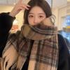 Yu Shuxin Warm Camelade Plaid Scarf Women's Autumn and Winter Retro Versatile Thickened Warm Shawl Scarf