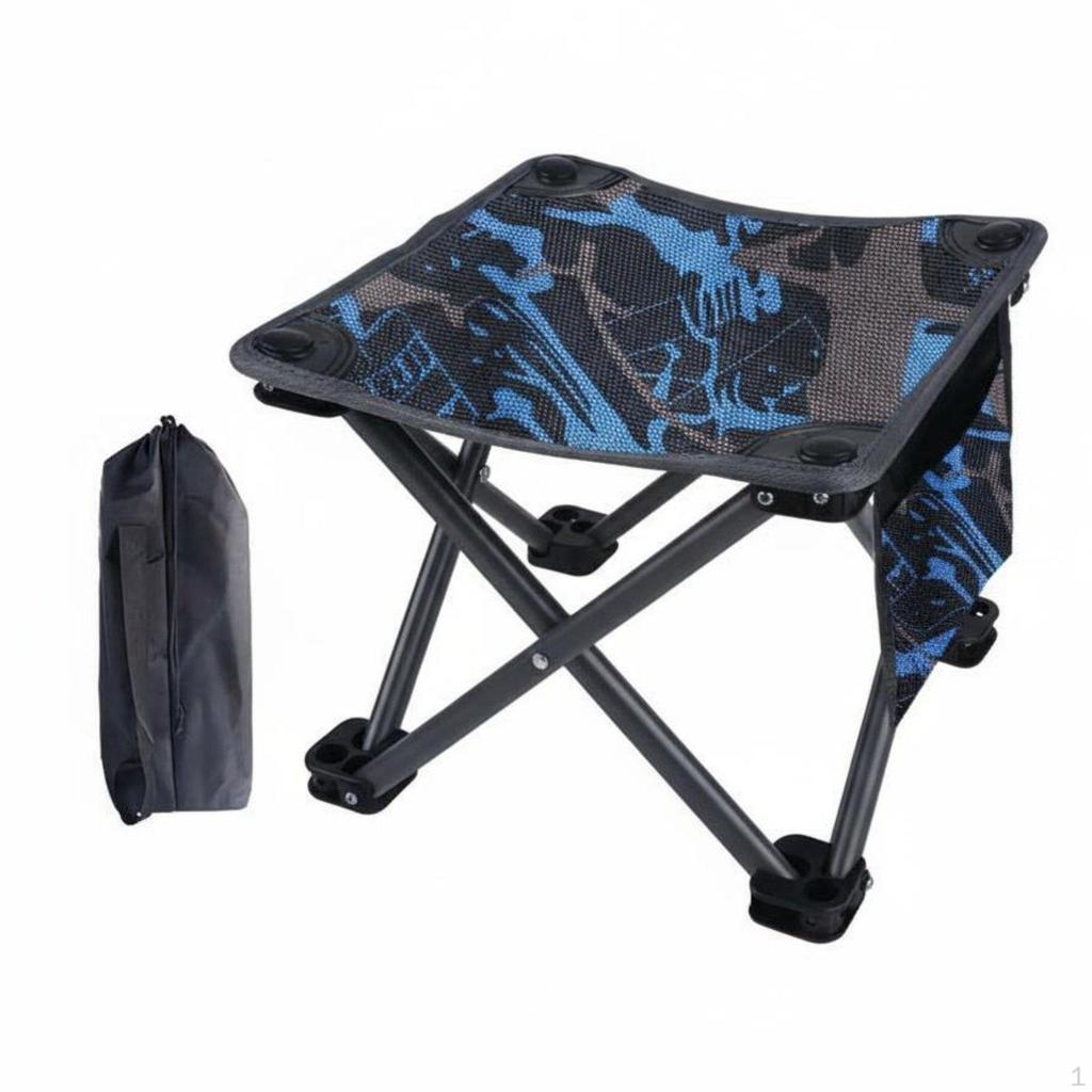 Handled Folding Stool Foldable Design Telescopic Round SpaceSaving Portable Seat for Anglers,
