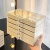 Schmuck-Organizer, Schubladen-Aufbewahrungsbox mit Samtfutter, großes Fassungsvermögen, Mehrzweck-Displaybox für Ohrringe und Halsketten mit Griff