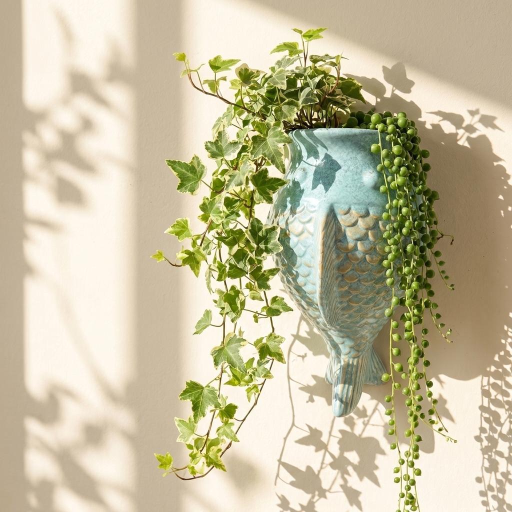 Creative Hanging Plant Pot Holder No Drilling Wall Mounted Flower Pot Decoration Indoor Outdoor Hanging Planter for Home Garden Balcony