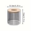 Bamboo Toilet Paper Holder Circular Covered For Home Bathroom And Living Room,Transparent Tissue Box Dining Room,Creative  Desktop Storage Box