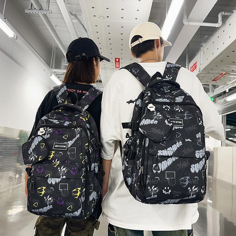 Граффити Принт Школьный Ранец Мужской Класс 4-6 Рюкзак С Монетницей зелёный — фото 4