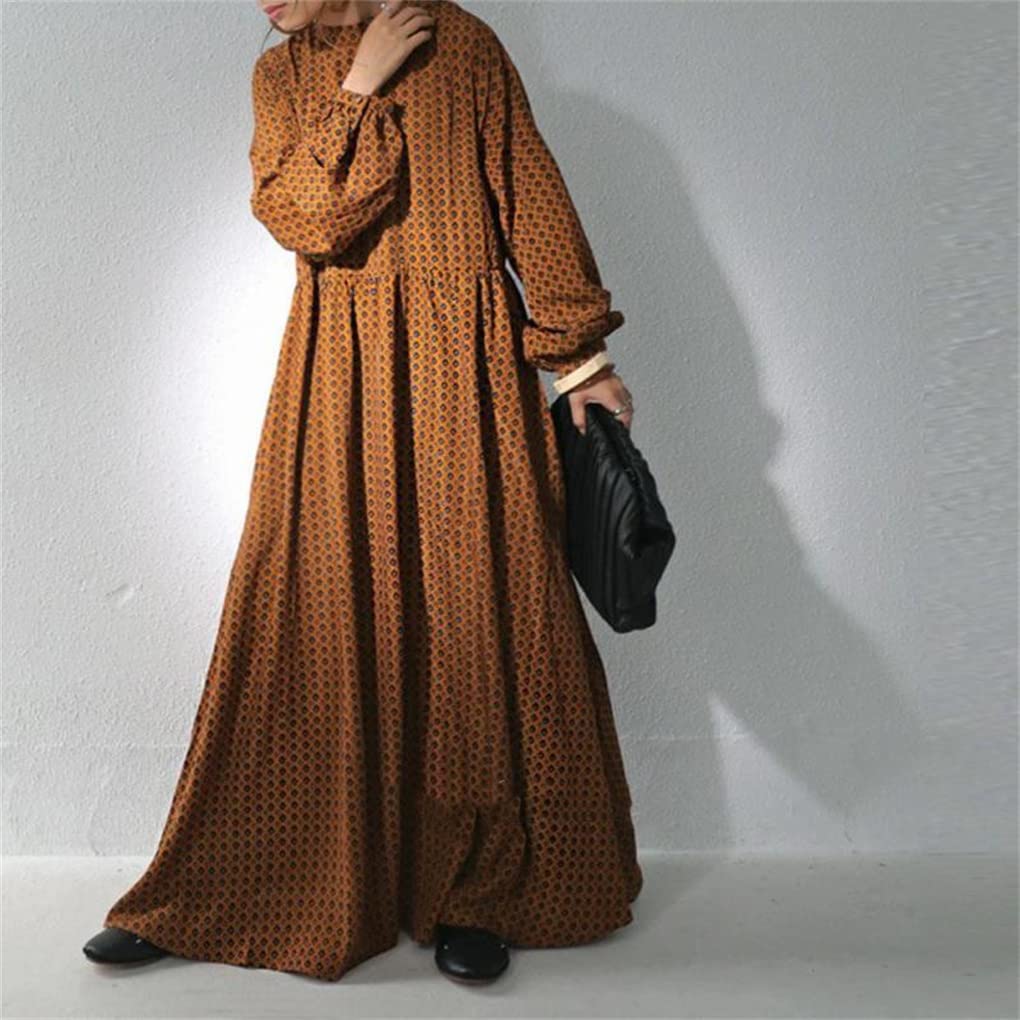 Maxi Long Loose Solid Casual One Size Fits [Mouhoukyo] Women's Dress, Sleeve, Figure-Flattering, Fit, A-Line, Cute, Slimming, Color, Long, (Color A,