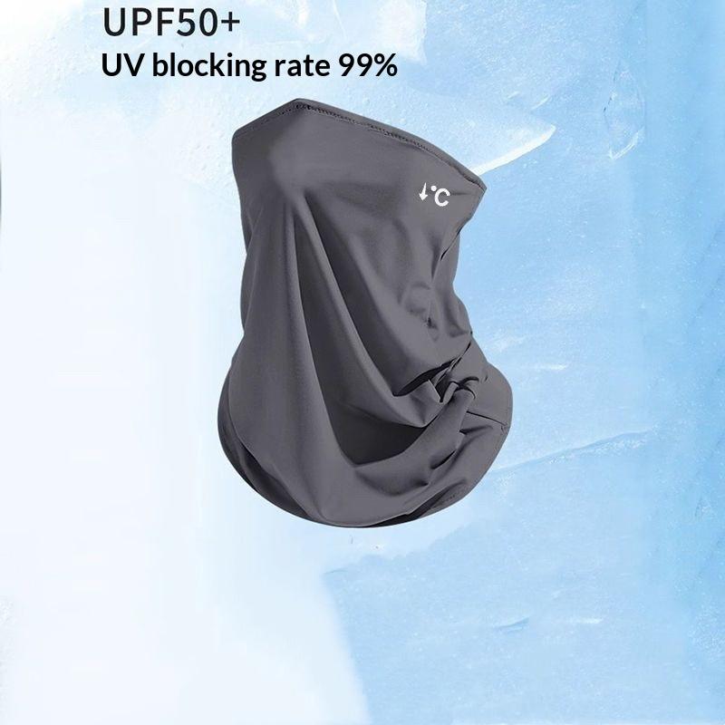 Summer Ice Silk Face Cap with Neck UV Protection Lightweight Sunblock Outdoor Sports Face Mask