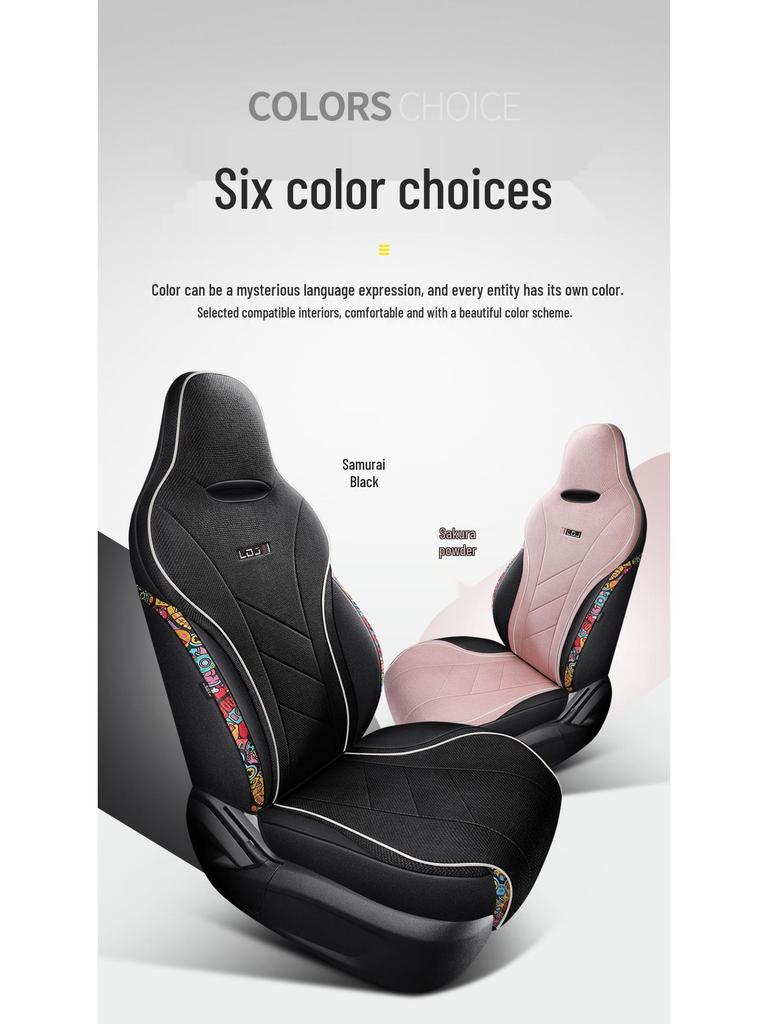 BYD Qin Plus All-Season Linen Cartoon Car Seat Cover