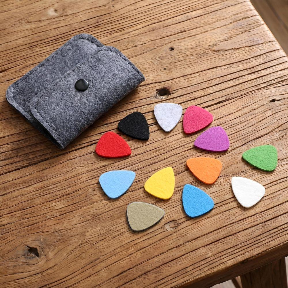 6/12pcs Felt Guitar Picks, Colorful Felt Plectrums for Bass Ukulele Electric Acoustic Guitar, Gentle On Fingers YMY