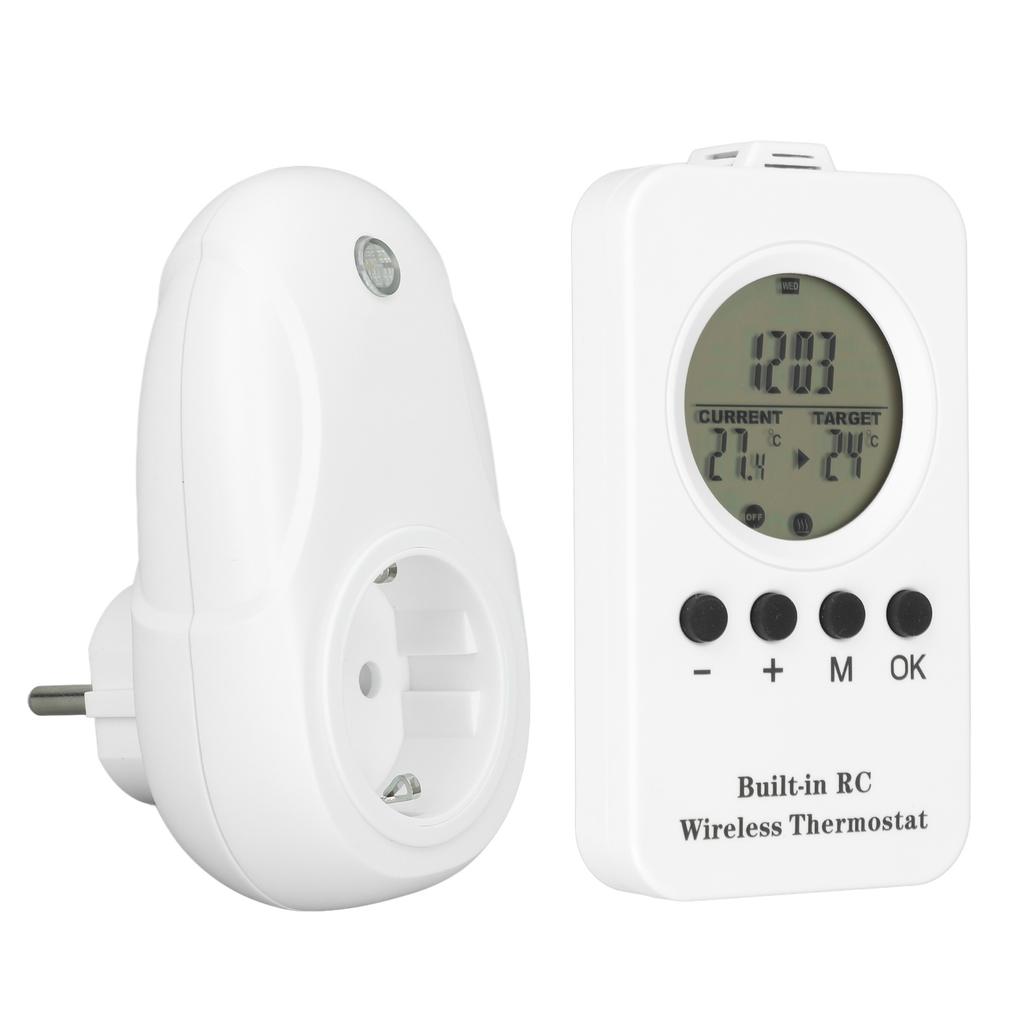 Wireless Plug In Thermostat LCD Remote Control Digital Display Temperature Controller with Temp