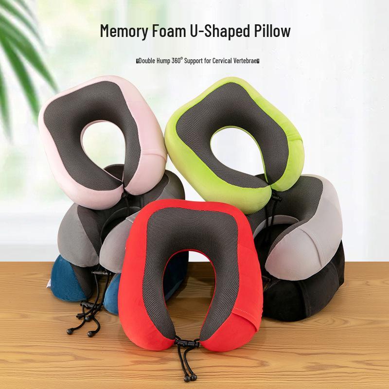 Portable U-Shaped Memory Foam Travel Neck Pillow - Perfect for Airplanes, High-Speed Rail, Office Naps & Cervical Support