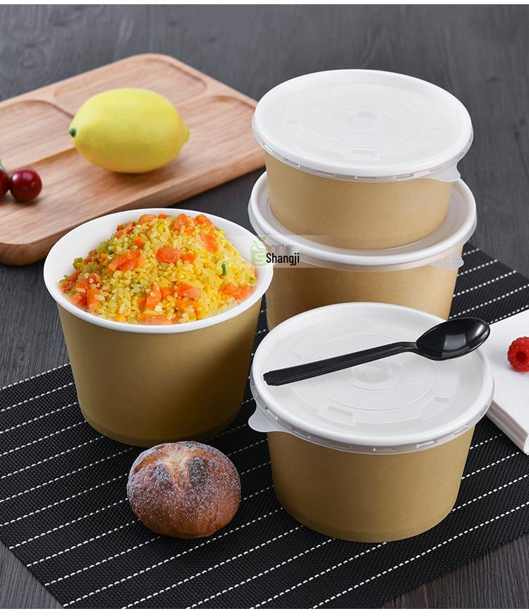 Kraft Color Paper Soup Bowl – Disposable Round Soup Box for Takeout & Fast Food
