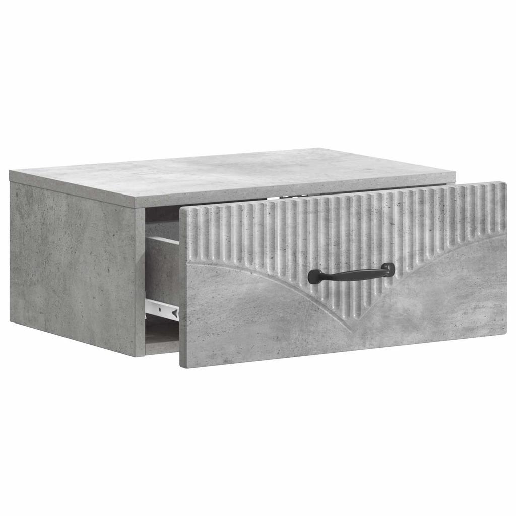 Wall Mounted Nightstand Concrete Grey 49 x 34.5 x 20 cm