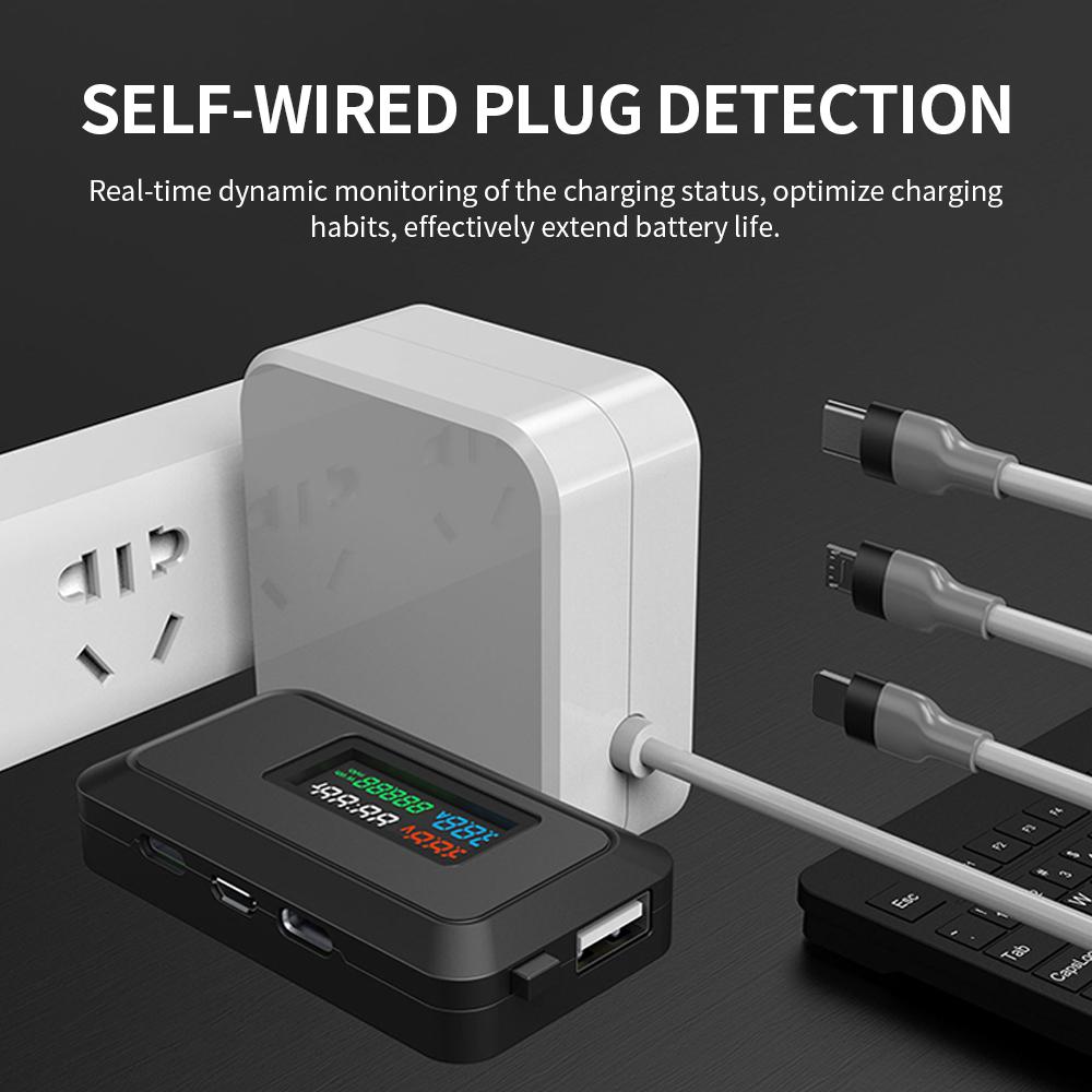 6-IN-1 Multifunction Shared Mobile Power Bank Rechargeable Tester LCD Screen Voltage Meter Current Power Capacity Battery Doctor