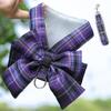 Pet JK plaid skirt chest strap leash walking dog cat vest clothes teddy magic fighting supplies