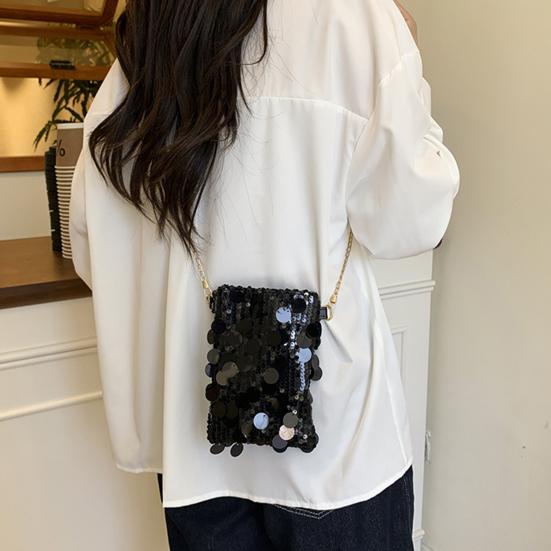 Borsa a tracolla per telefono con paillettes Mini borsa a tracolla scintillante con tracolla a catena Borsa a tracolla Piccola custodia per telefono per donne ragazze Festa Appuntamento Uso quotidiano