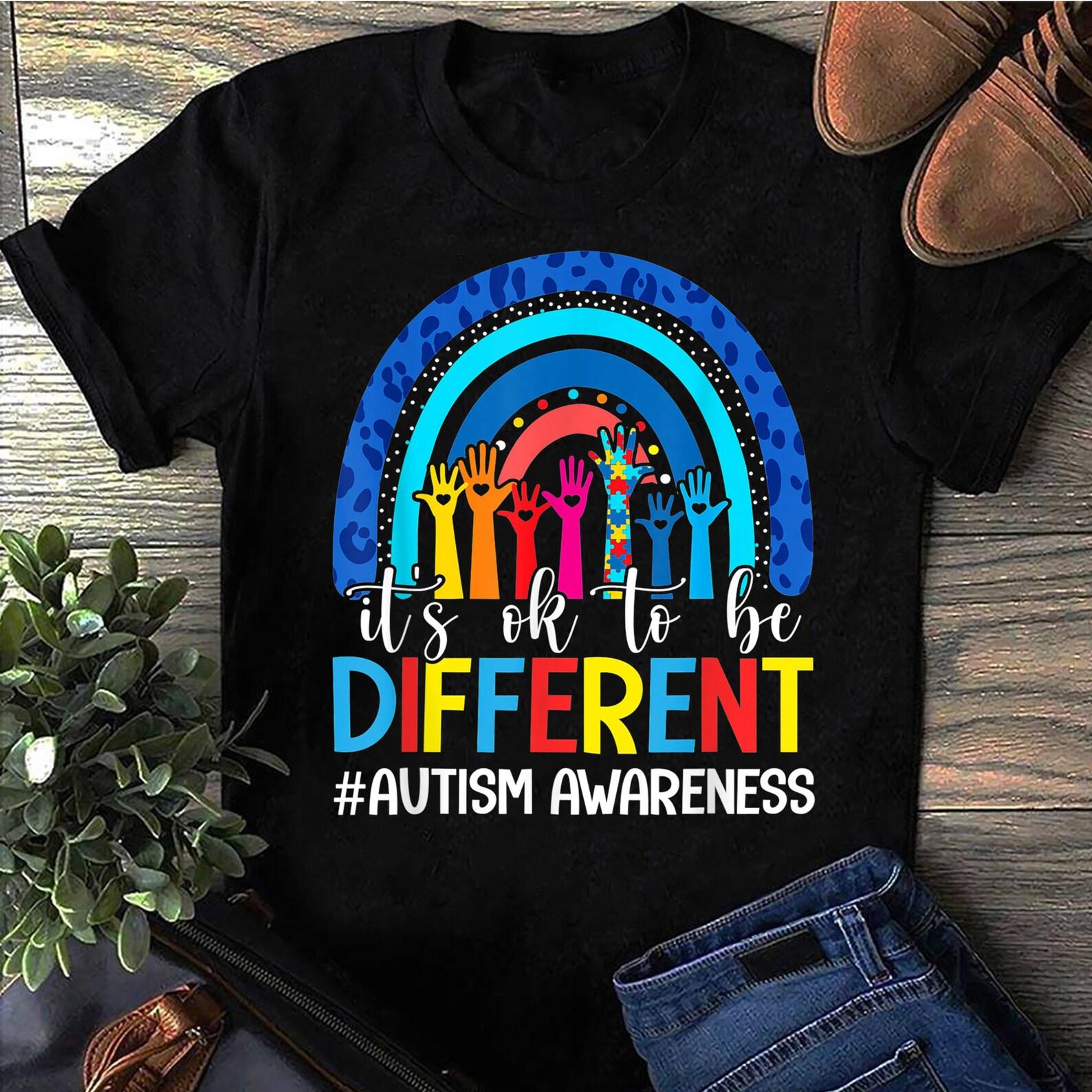 Autism Awareness T-Shirt: Leopard Rainbow Design, Autism Mom Shirt 4XL