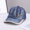 Fashion new handmade rhinestone baseball cap women's European and American fashion diamond-encrusted denim sunshade cap