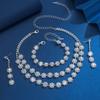 Strass Brautschmuck Set: Halskette, Ohrringe, Armband