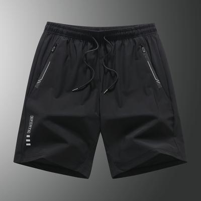 Letnie Szorty z Jedwabiu Lodowego dla Mężczyzn, Cienkie, Luźne, Casualowe, Elastyczne, Spodnie Sportowe, Duży Rozmiar, Szybkoschnące Spodnie, Spodnie Pięciokwartałowe