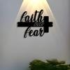 Vintage Faith Over Fear Cross Metal Sign Iron Wall Decor Inspirational Plaque Home Office Gift