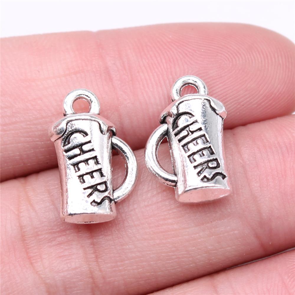 20pcs DIY Crafts Making Findings Handmade Tibetan Jewelry Beer Wine Corkscrew Bottle Opener Charms For Jewelry Making
