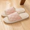 Plaid Slippers Men's Spring and Autumn Indoor Home Silent Home Use Four Seasons Cotton and Linen Slippers Women's New Winter and Summer