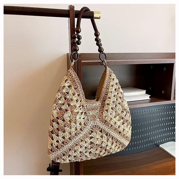 Large Capacity Woven Bag Women'S Summer Seaside Vacation Straw Bag Commuter Fashion Shoulder Tote Bag