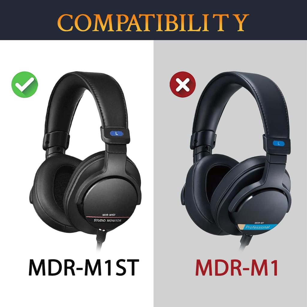 SOULWIT Ohrpolster, Ohrpolster für kabelgebundene hochauflösende Monitore von Sony, Ersatzpolster, nicht kompatibel mit Kopfpolstern, weiche Proteinleder-Ohrmuscheln, hoch