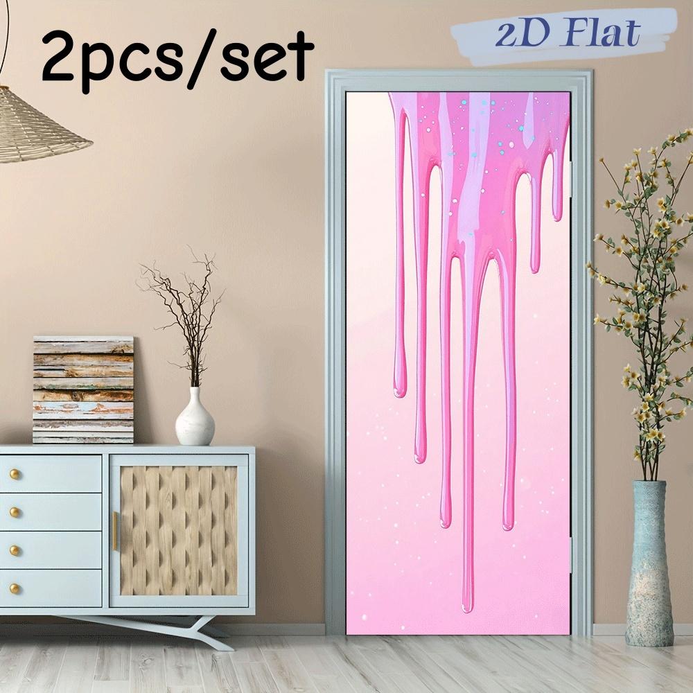 

2pcs creative drip colored wall stickers, children s room bedroom decoration stickers, self-adhesive removable art wall stickers (as the picture,38.5x200cmx2)