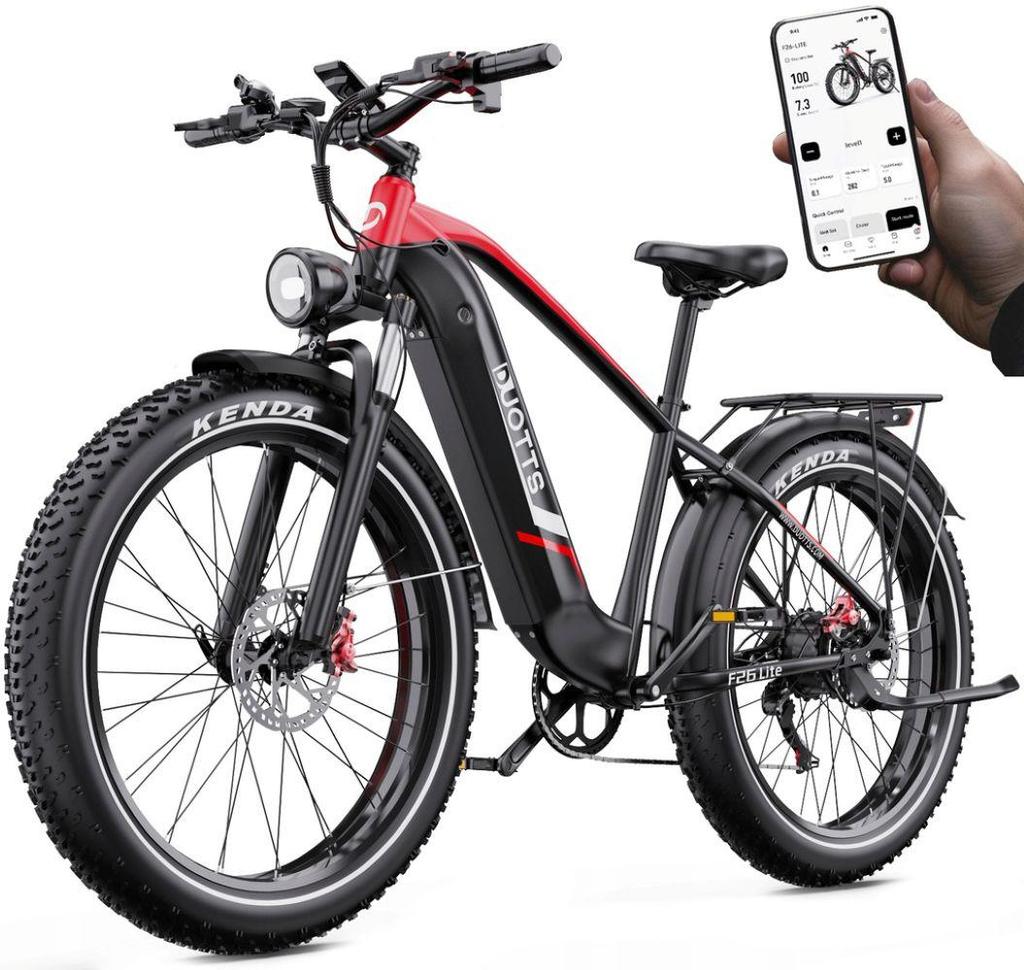 Bicicletta elettrica Duotts F26 Lite, motore 500W, batteria 48V 18AH, velocità massima 50 km/h, autonomia 90km, pneumatici 26x4.0 pollici