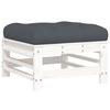VidaXL Repose-pieds de jardin coussins 2 pcs blanc bois de pin massif, tabouret, repose-pied ottoman, tabouret de jardin, 825696