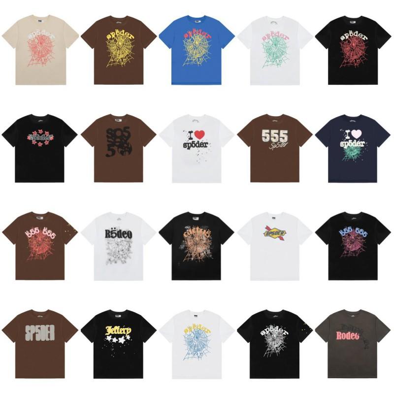 Spider Web Print Loose Fit Unisex Streetwear Short Sleeve T-Shirt Casual Cotton Tee Teens