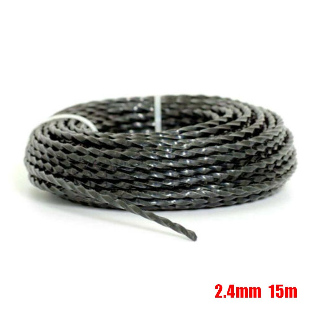 2 4mm Diameter Cord Heavy Duty Trimmer Line 15 Meters for Garden Grass Cutting Compatible with Brush Cutter Tools